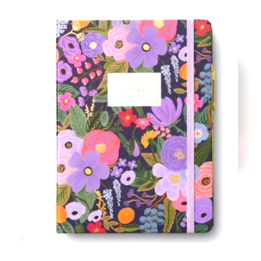 🆕 Rifle Paper Co. journal with gold pen floral New purple pink BUNDLE ONLY